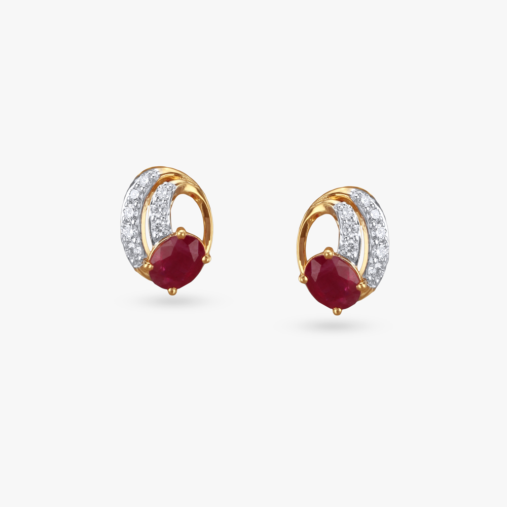 Bold Elegance Diamond Stud Earrings