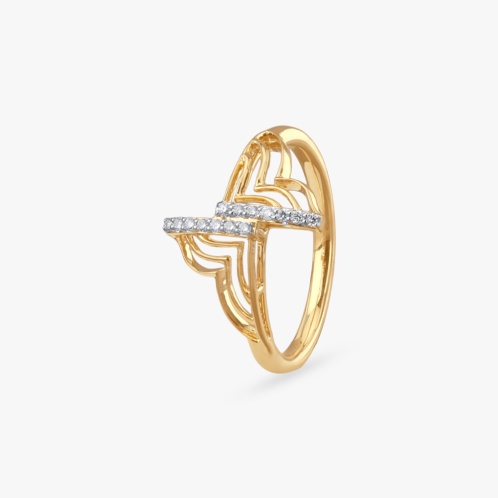 Wave Crest Diamond Ring