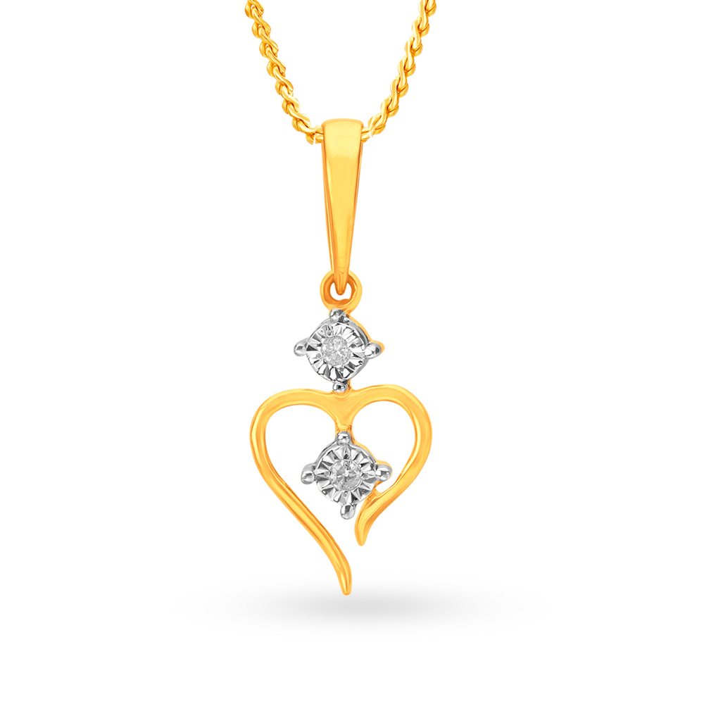 Winsome Heart Shaped Diamond Pendant