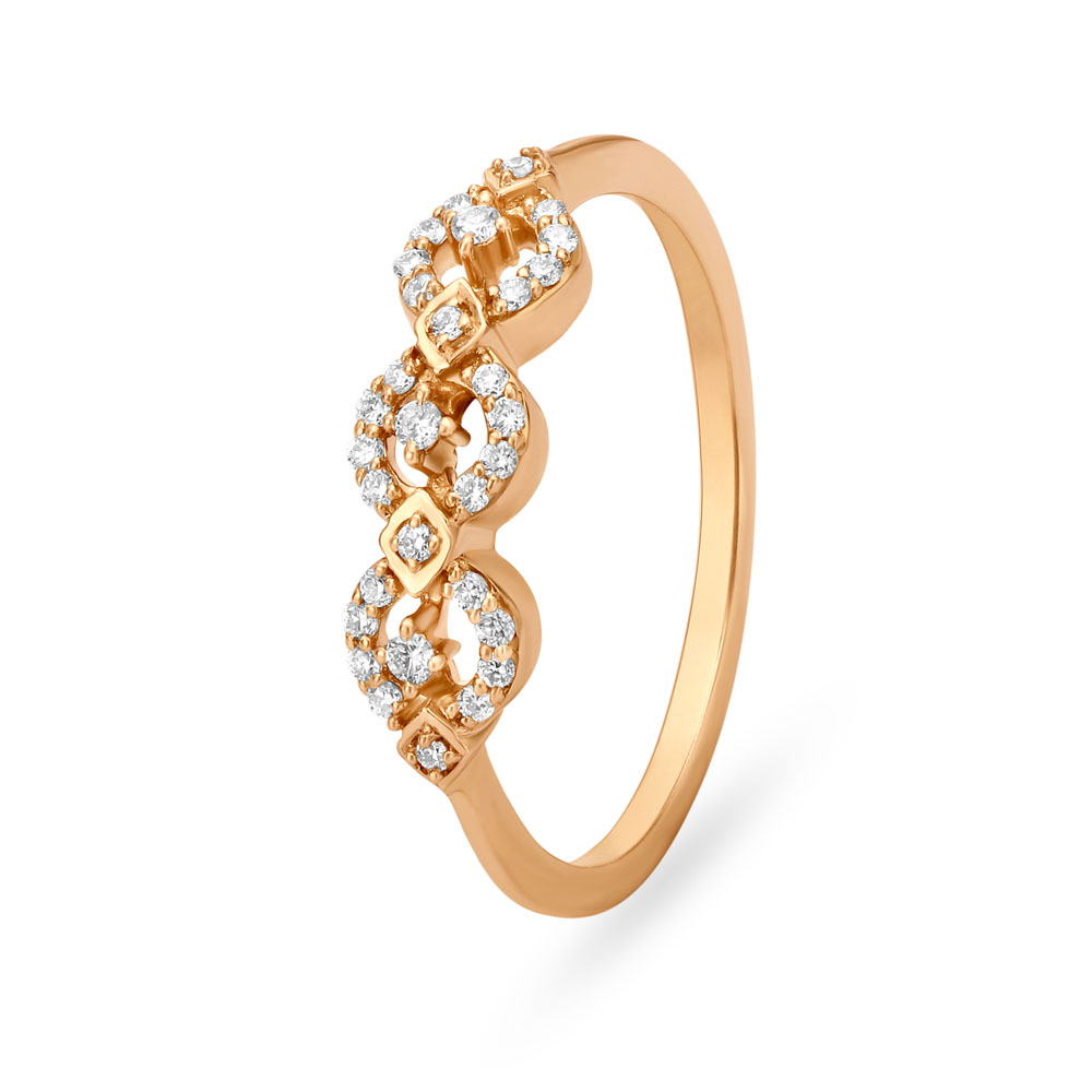 

Enchanting 18 Karat Rose Gold Interlocking Design Ring