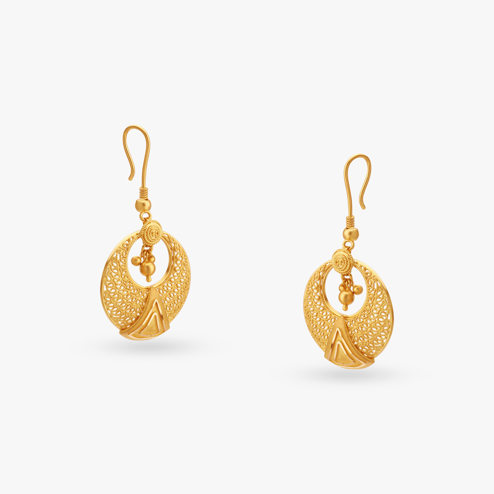 Crescent Gold Hoop Earrings