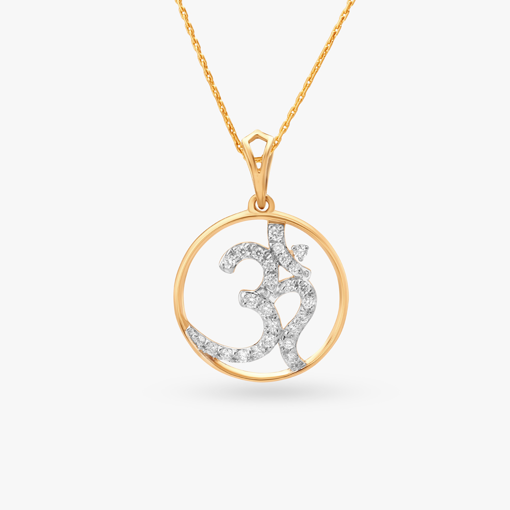 Positive Vibes Om Diamond Pendant