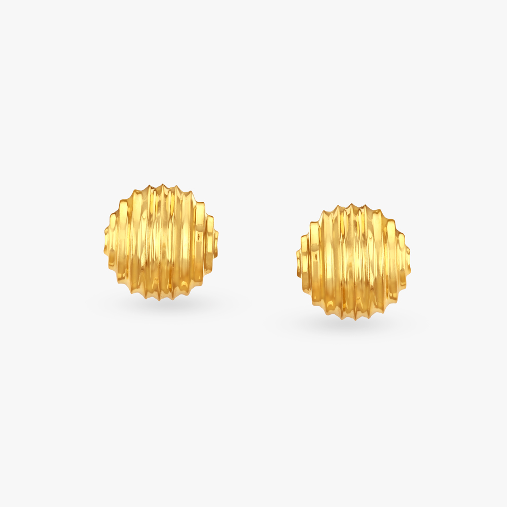Honeycomb Glow Gold Stud Earrings
