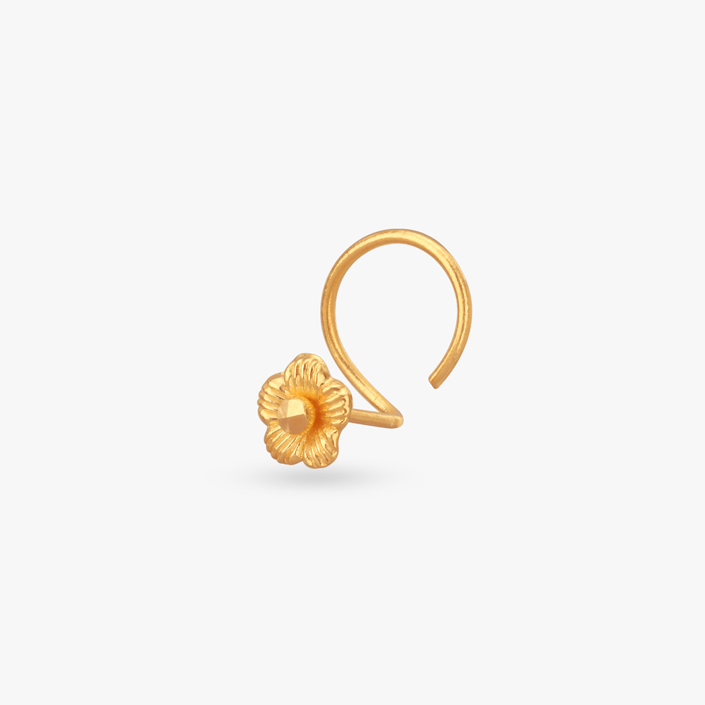 Floral Charm Gold Nose Pin