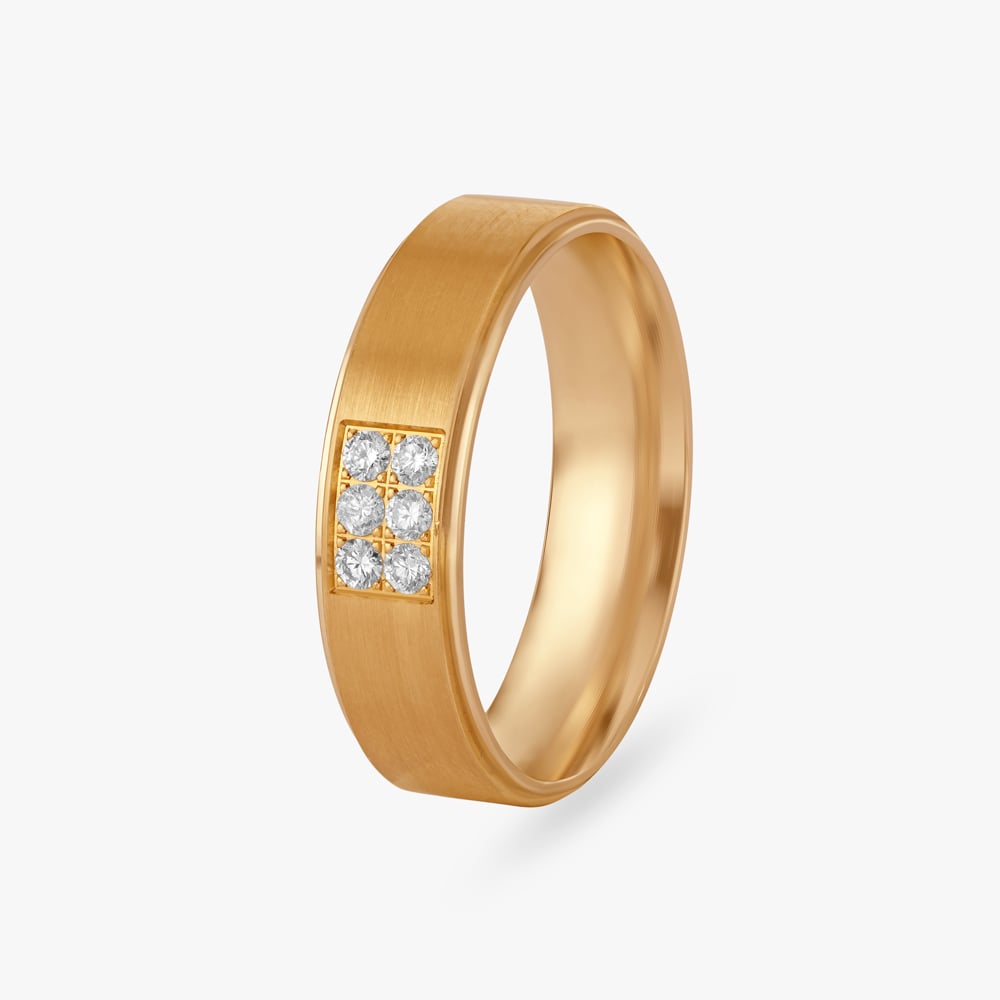 Refined Sparkle Diamond Finger Ring For Men