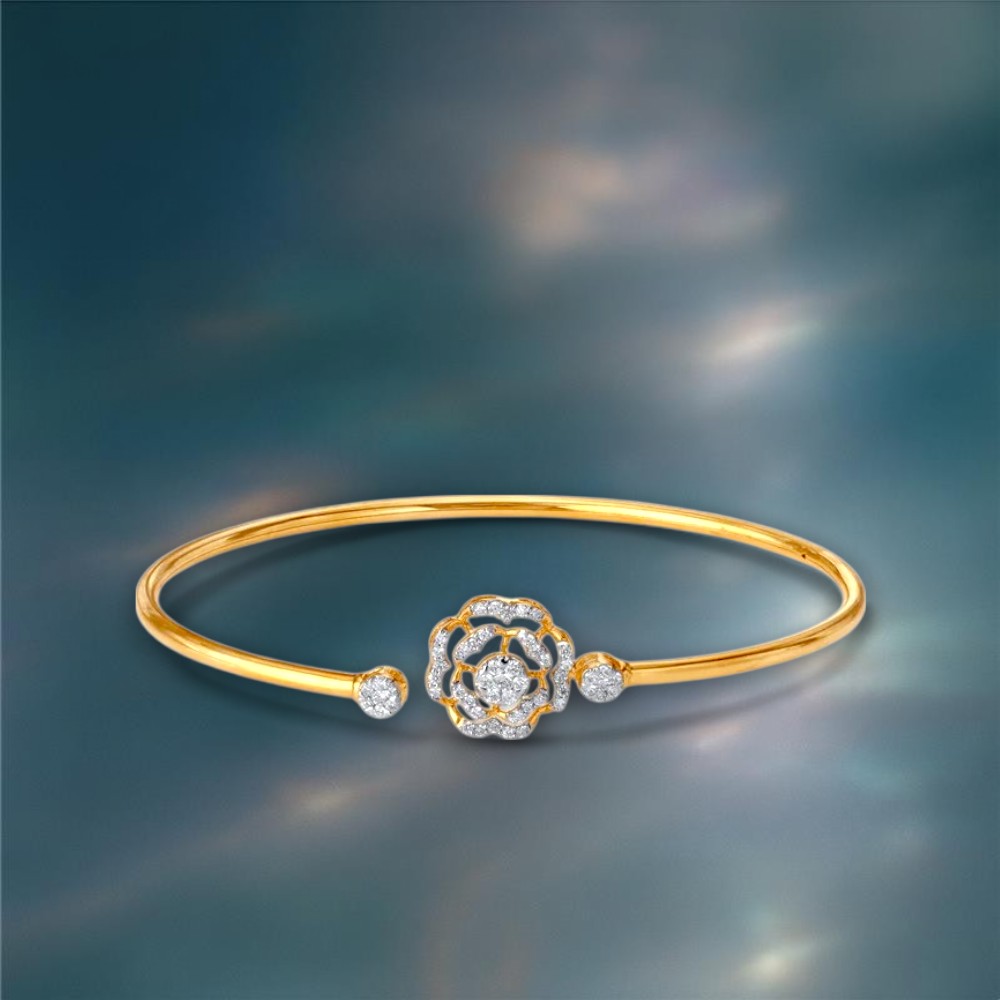 Sparkling Rosette Diamond Bangle