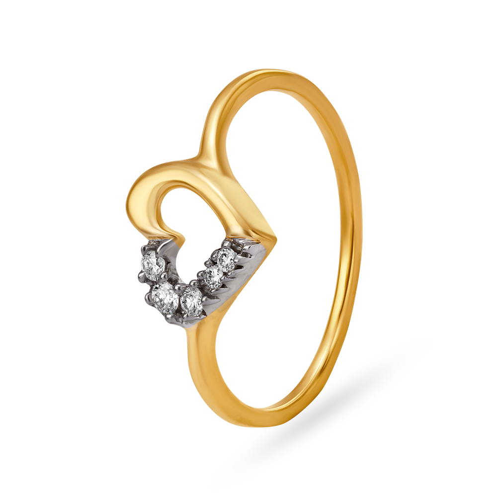 Contemporary Heart Design Finger Ring