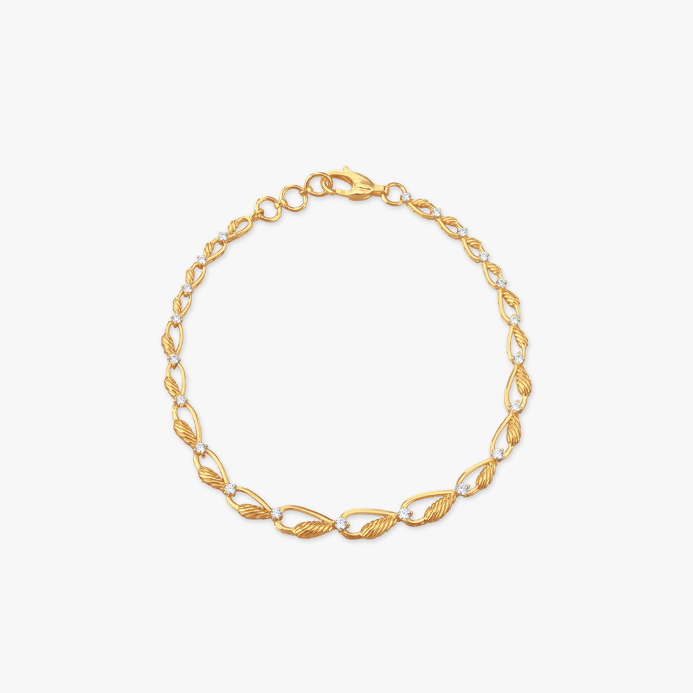 Woven Curve Gold Bracelet