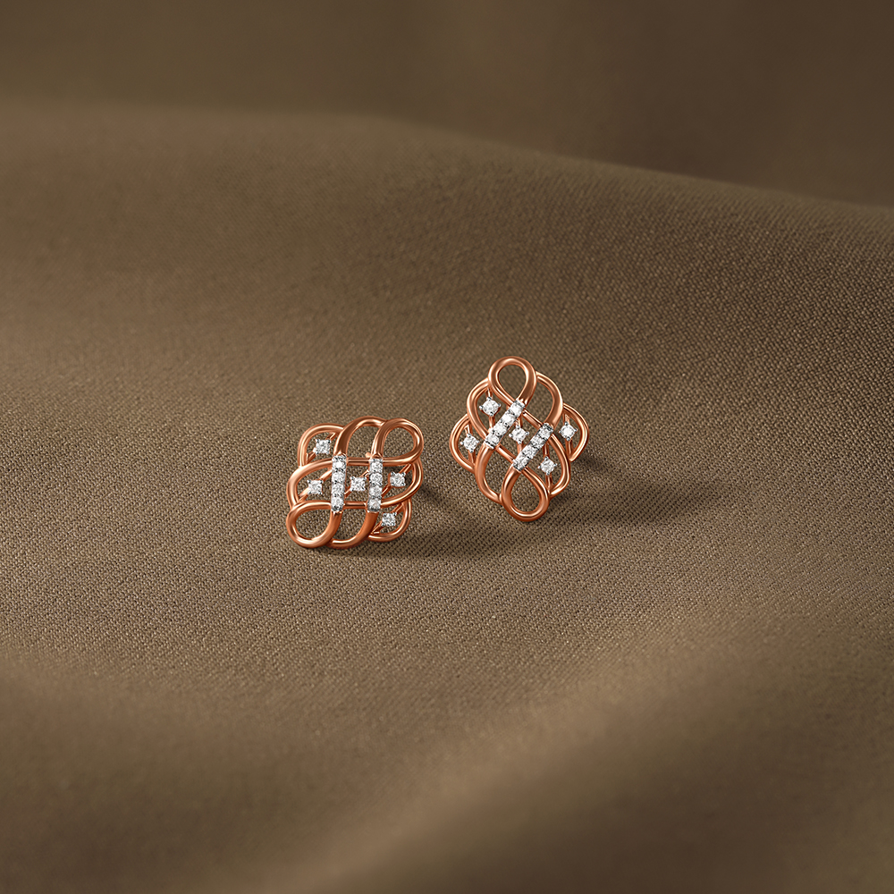 Timeless Twists Diamond Stud Earrings