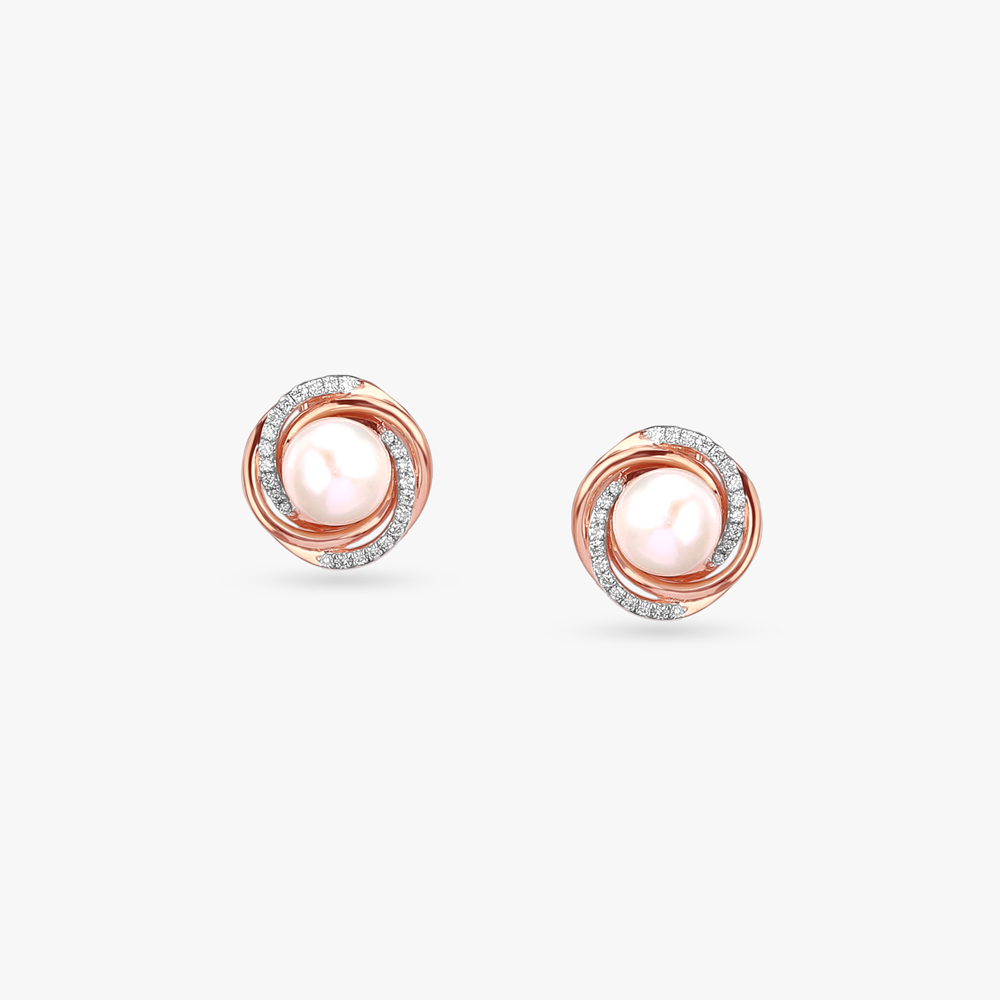 Blush Orbit Diamond Stud Earrings