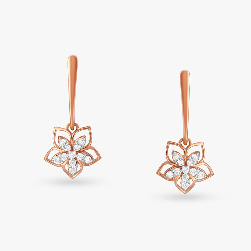 Charming Blossom Diamond Drop Earrings