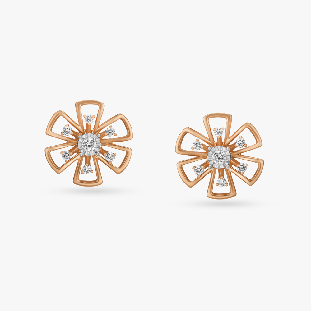 Aurora Floret Diamond Stud Earrings