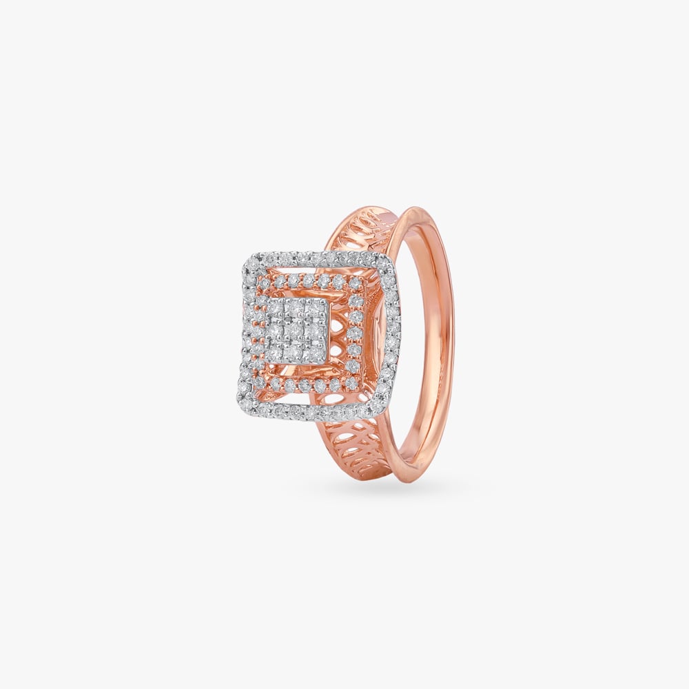 Glimmer Grid Diamond Ring