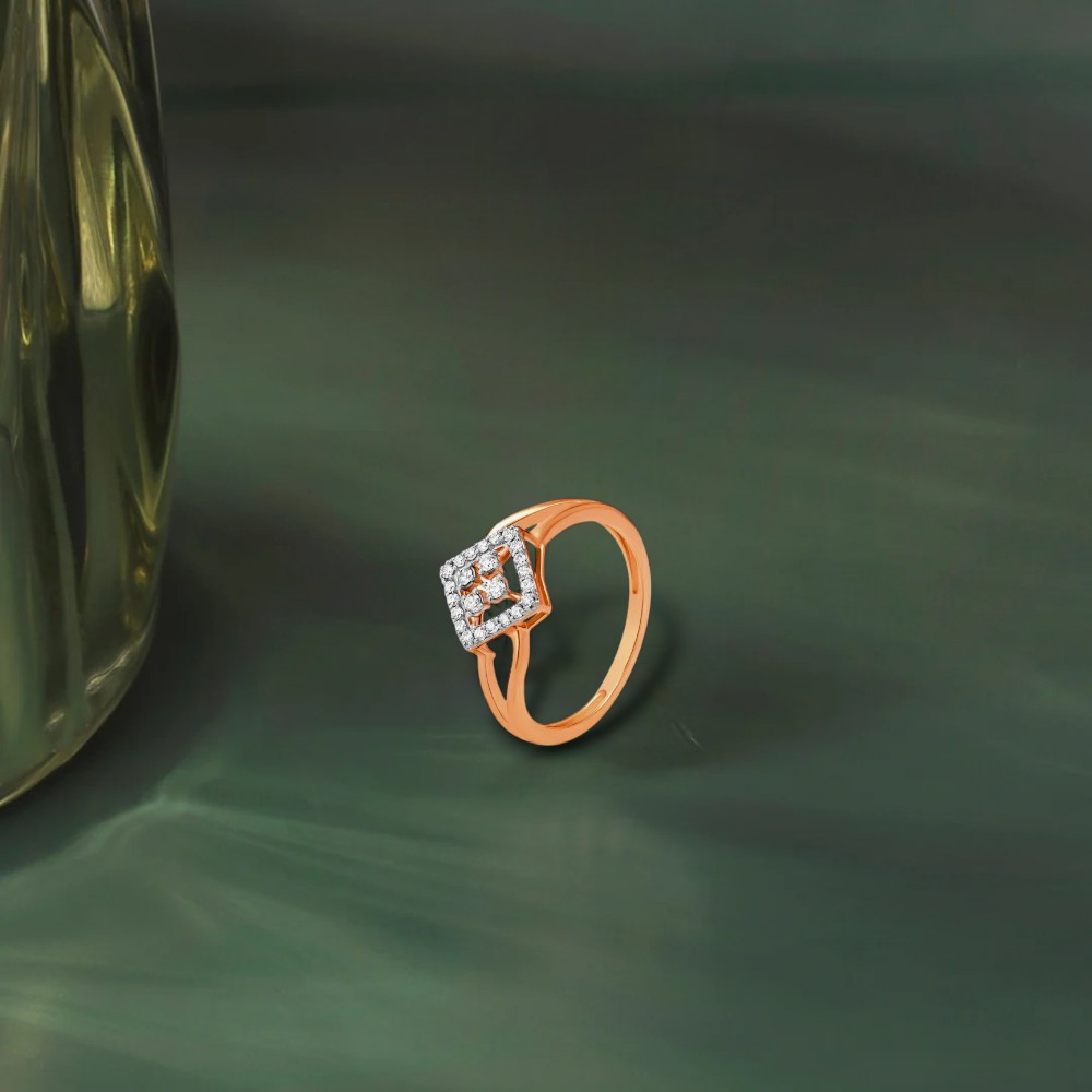 Dainty Geometric Diamond Ring