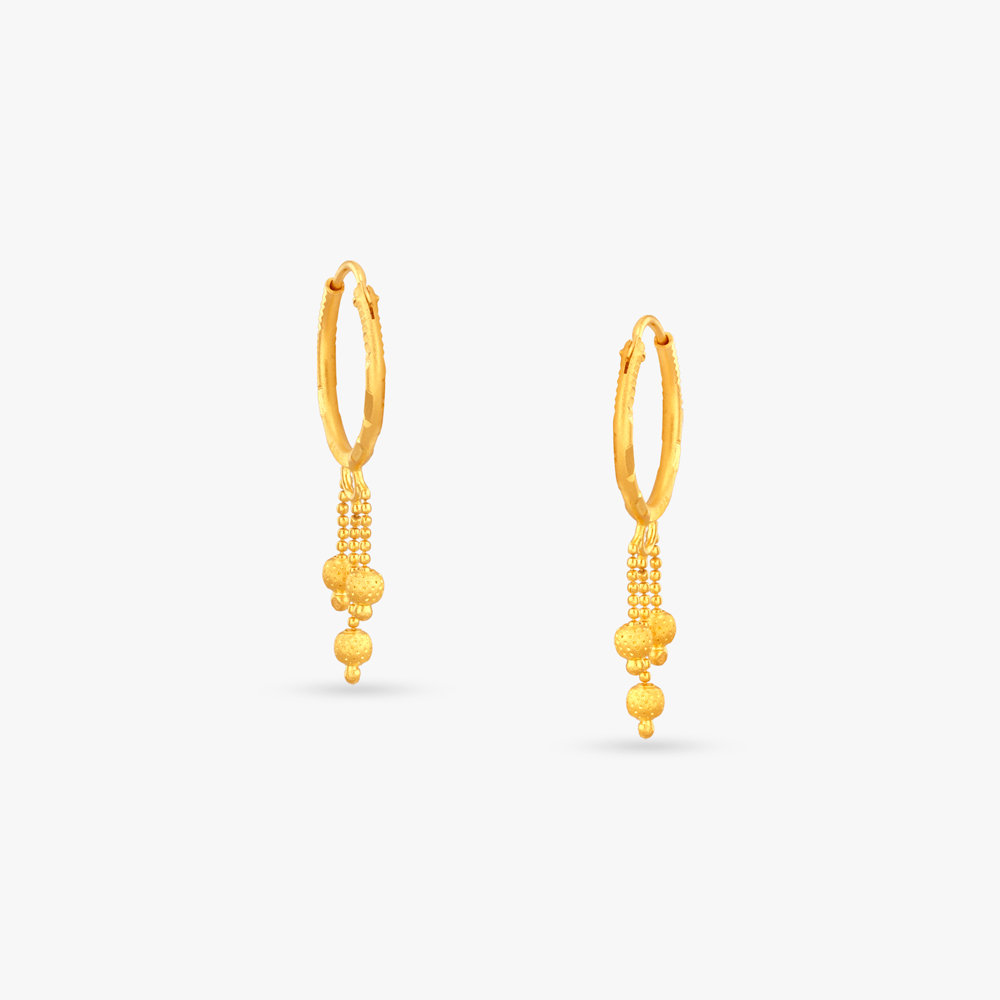 Jingle Delight Gold Hoop Earrings