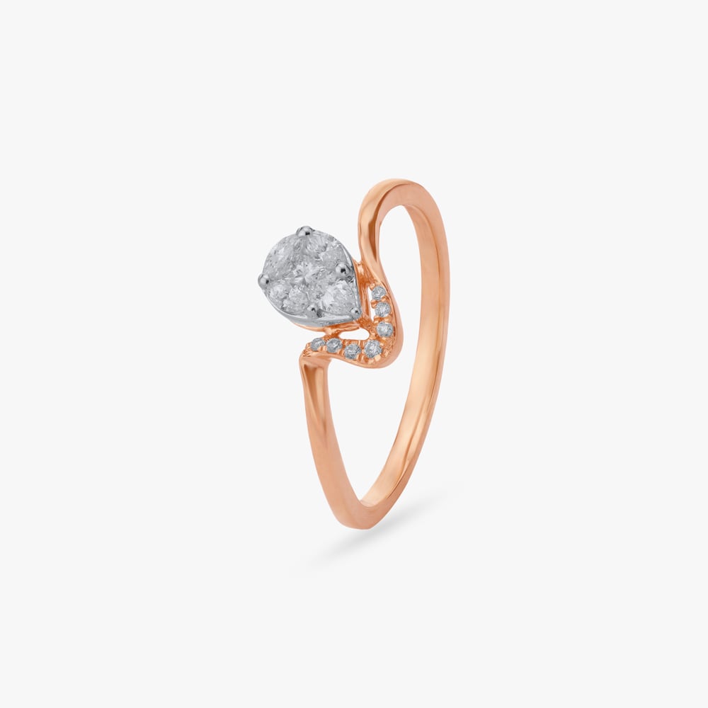 Teardrop Twist Diamond Ring
