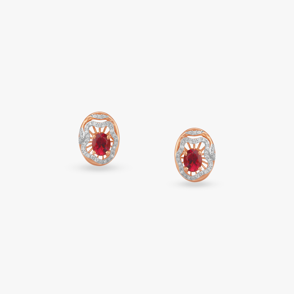 Eternal Flame Diamond Stud Earrings