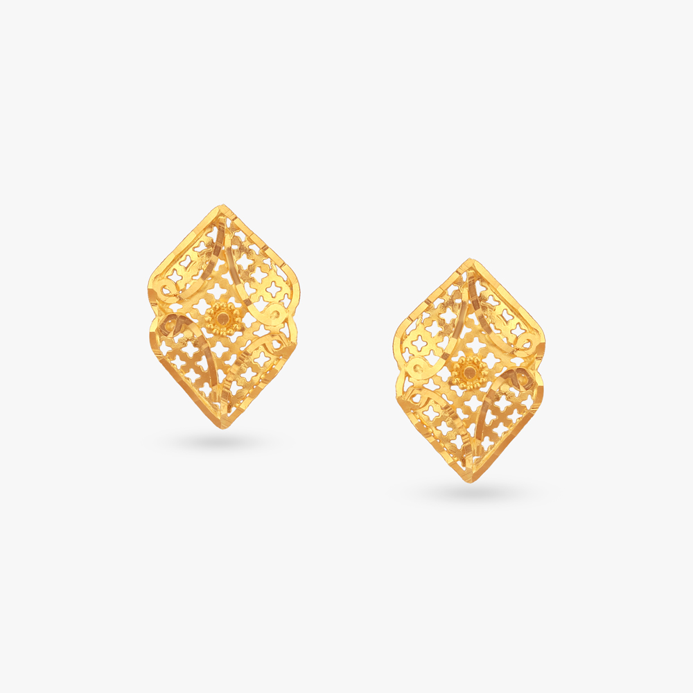 Vintage Chic Gold Stud Earrings