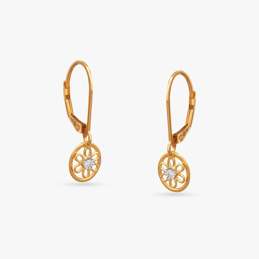 

Daisy Delight Diamond Hoop Earrings For Kids