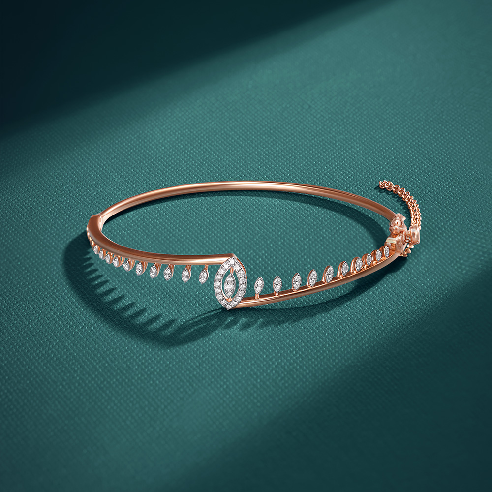 Enchanting Teardrop Diamond Bangle