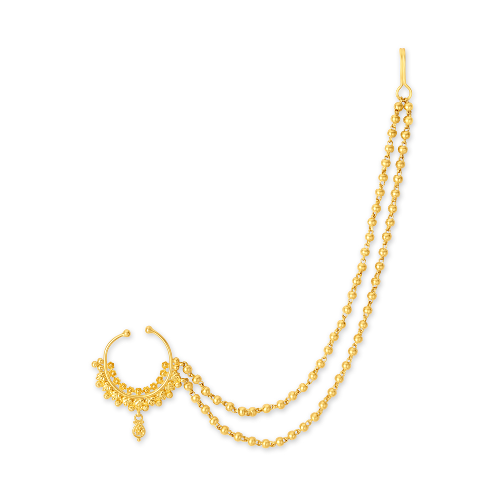 Beautiful Gold Nath for the Bengali Bride