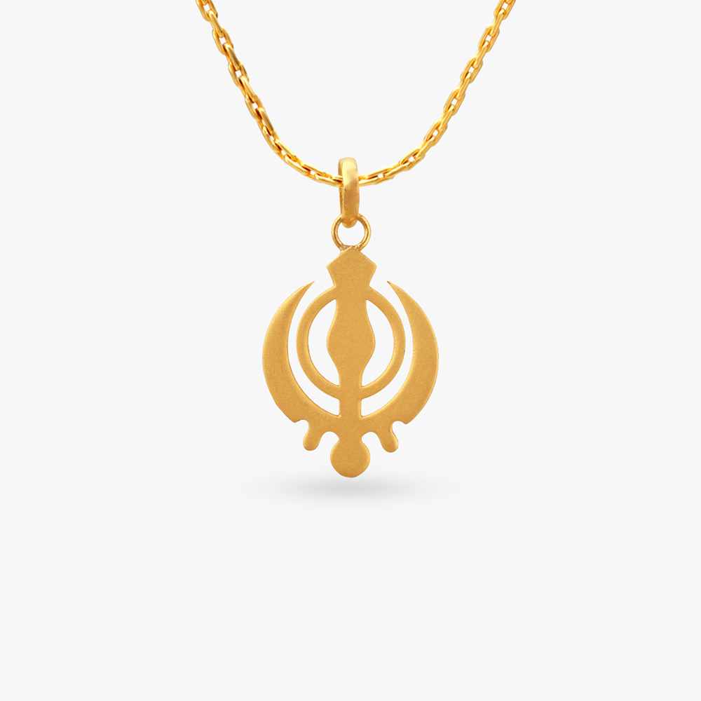 Khanda Strength Gold Pendant