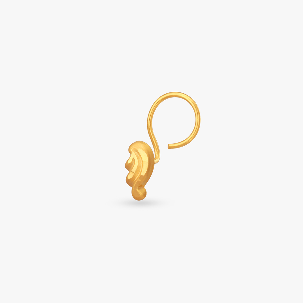 Leaf Whisper Gold Nose Pin