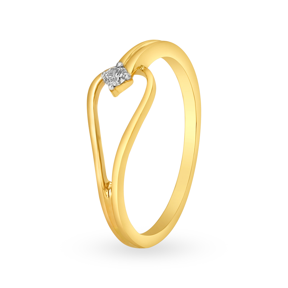 

Beautiful 18 Karat Yellow And Rose Gold and Diamond Looped Ring
