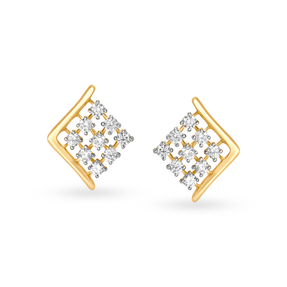 Elegant Chic Diamond Stud Earrings