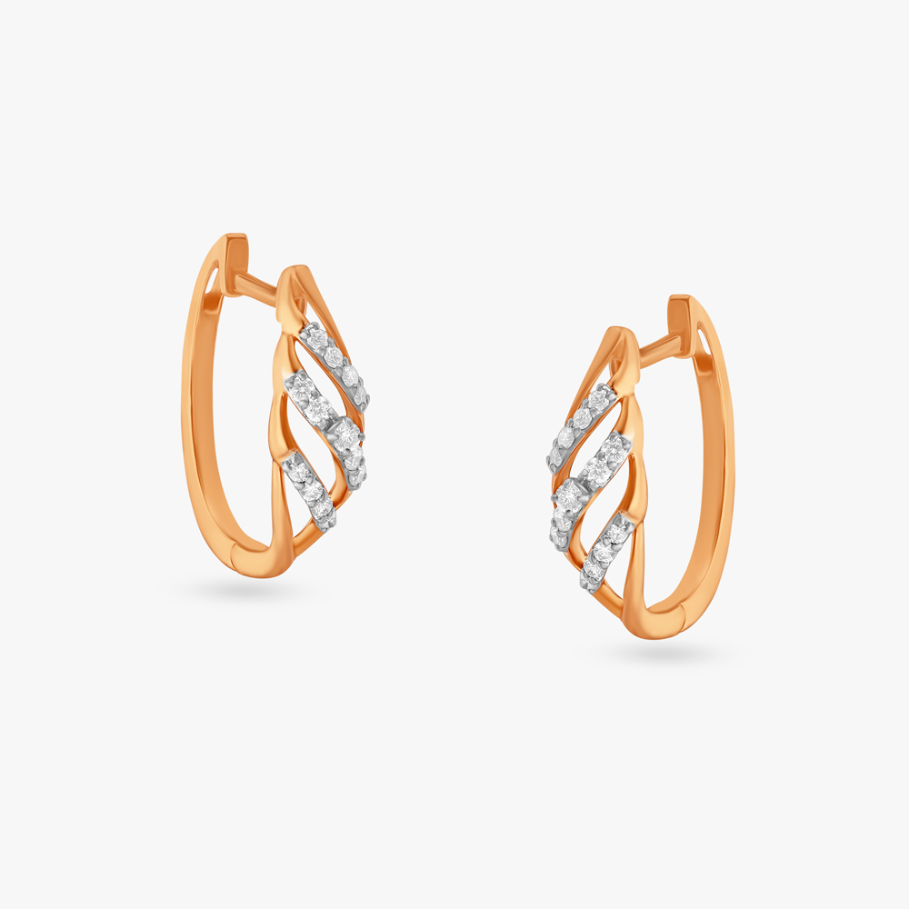 Chic Allure Diamond Hoop Earrings