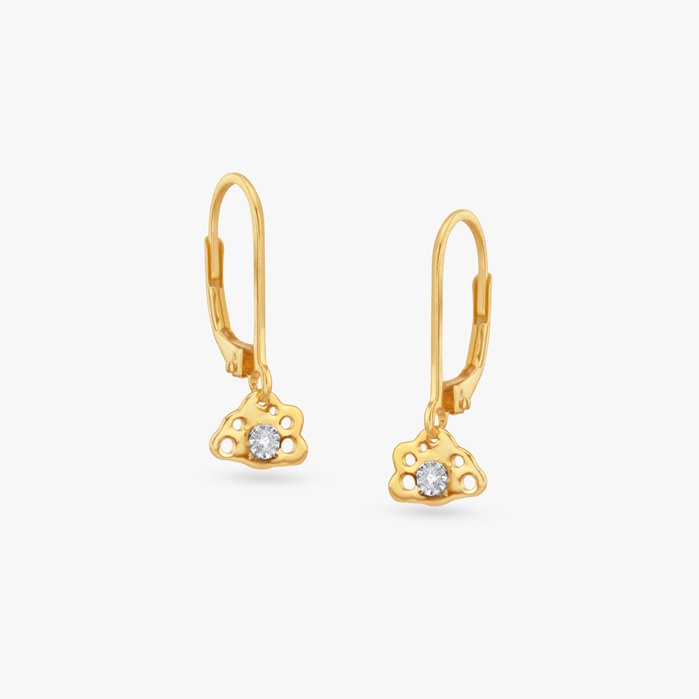 Paw-some Sparkles Diamond Hoop Earrings For Kids
