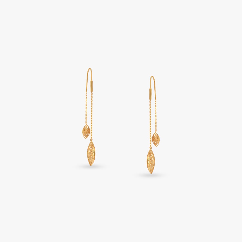 Swaying Elegance Gold Drop Earrings