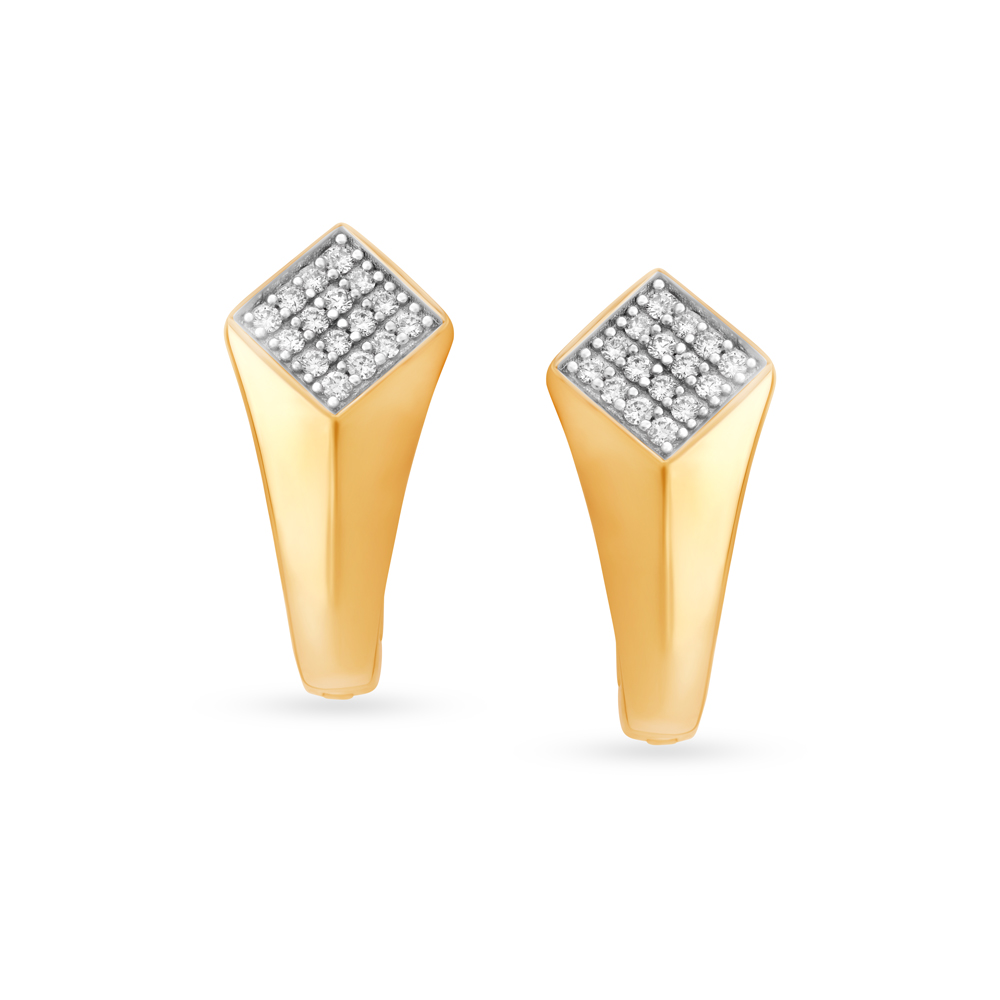 Elegant Minimal Diamond Hoop Earrings