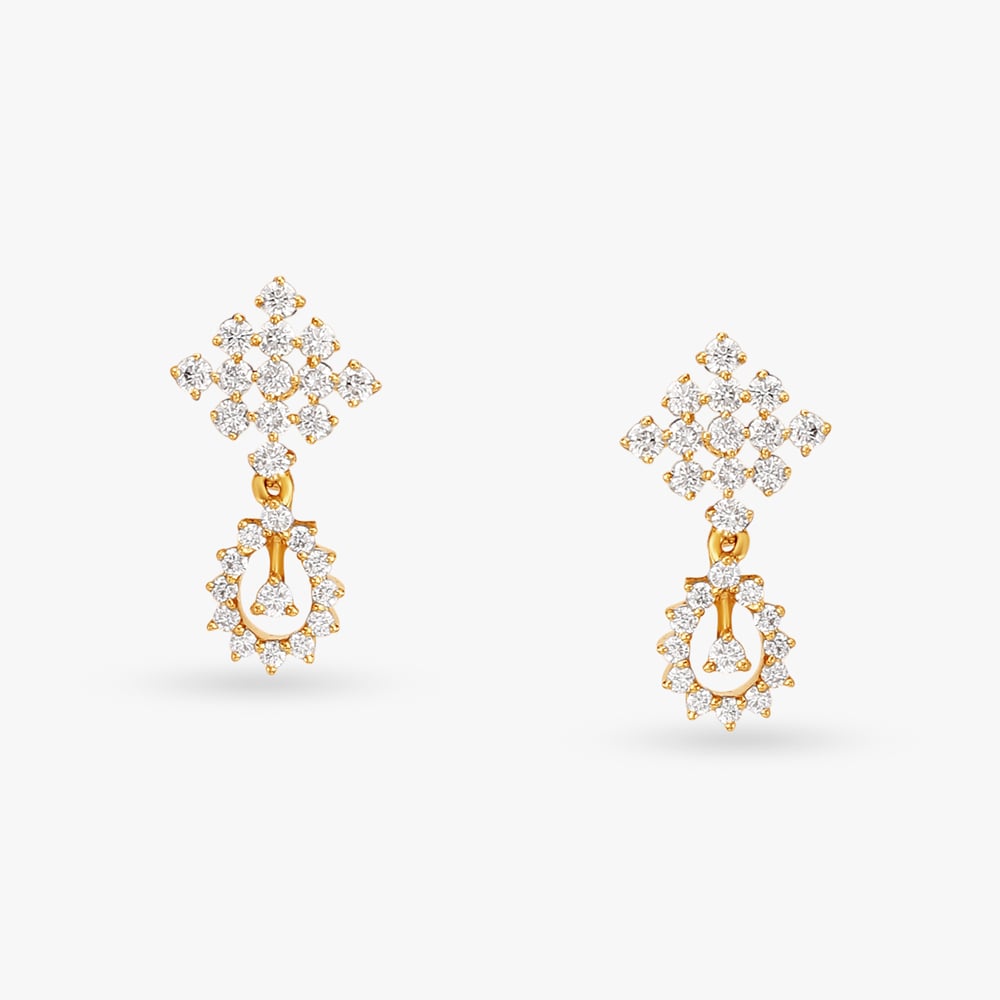 Tradiva Teardrop Diamond Drop Earrings