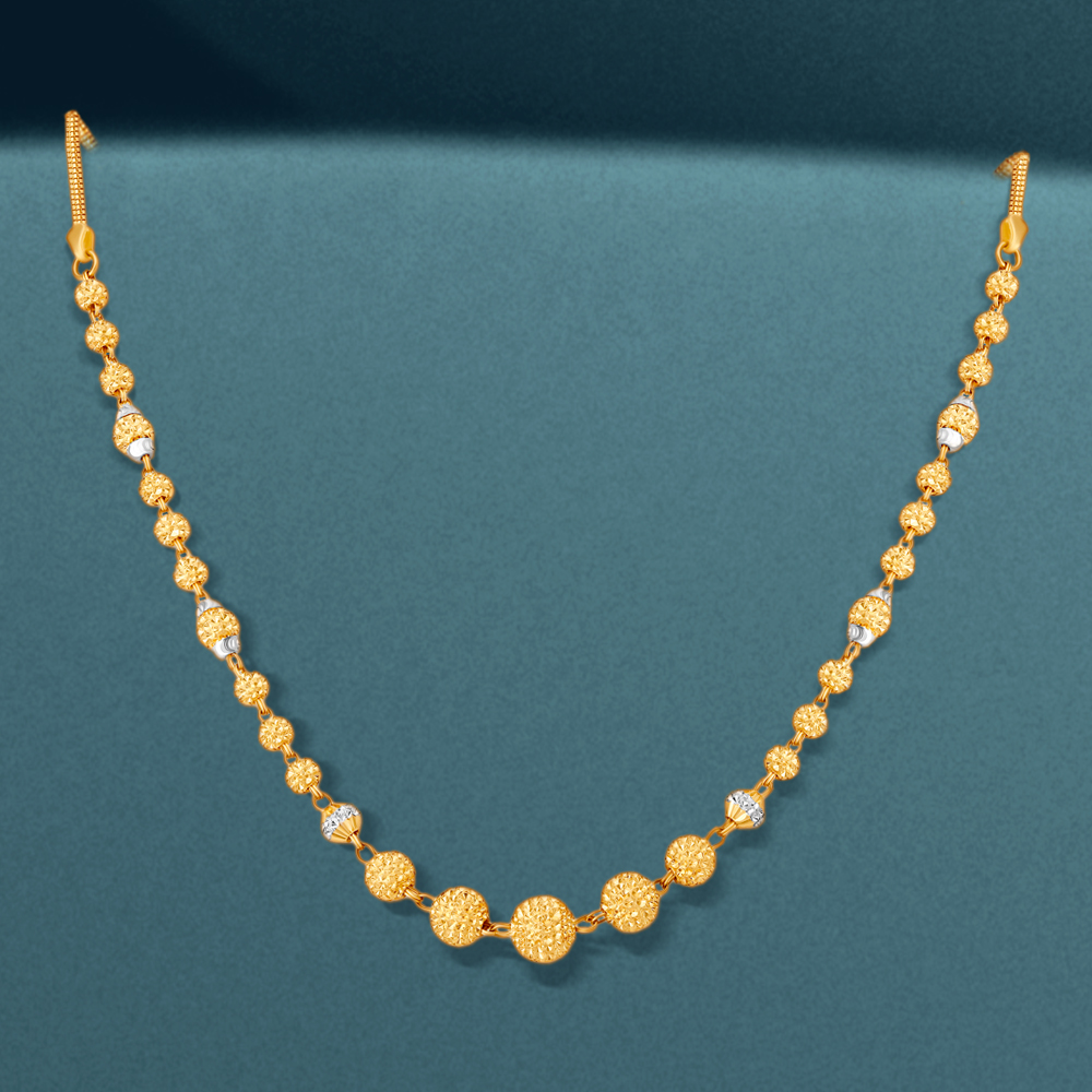 Spangled Yellow Gold Beaded Chain
