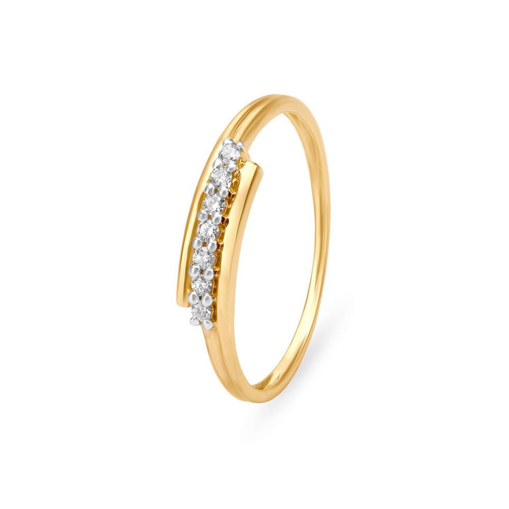 Sleek Arc Diamond Ring