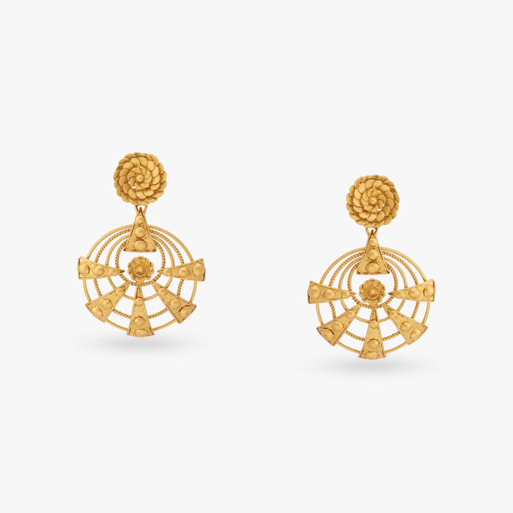Artistic Gold Drop Earrings