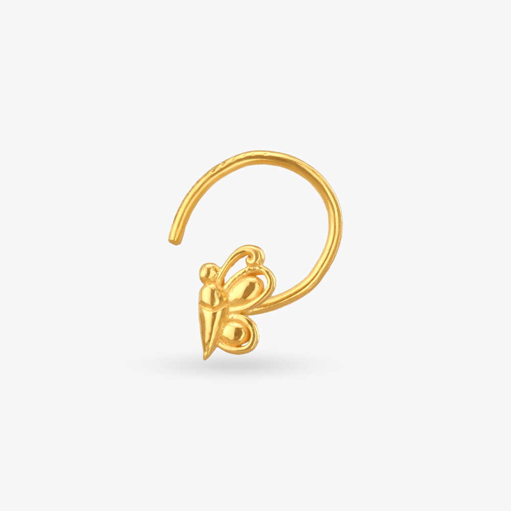 Graceful Wings Gold Nose Pin