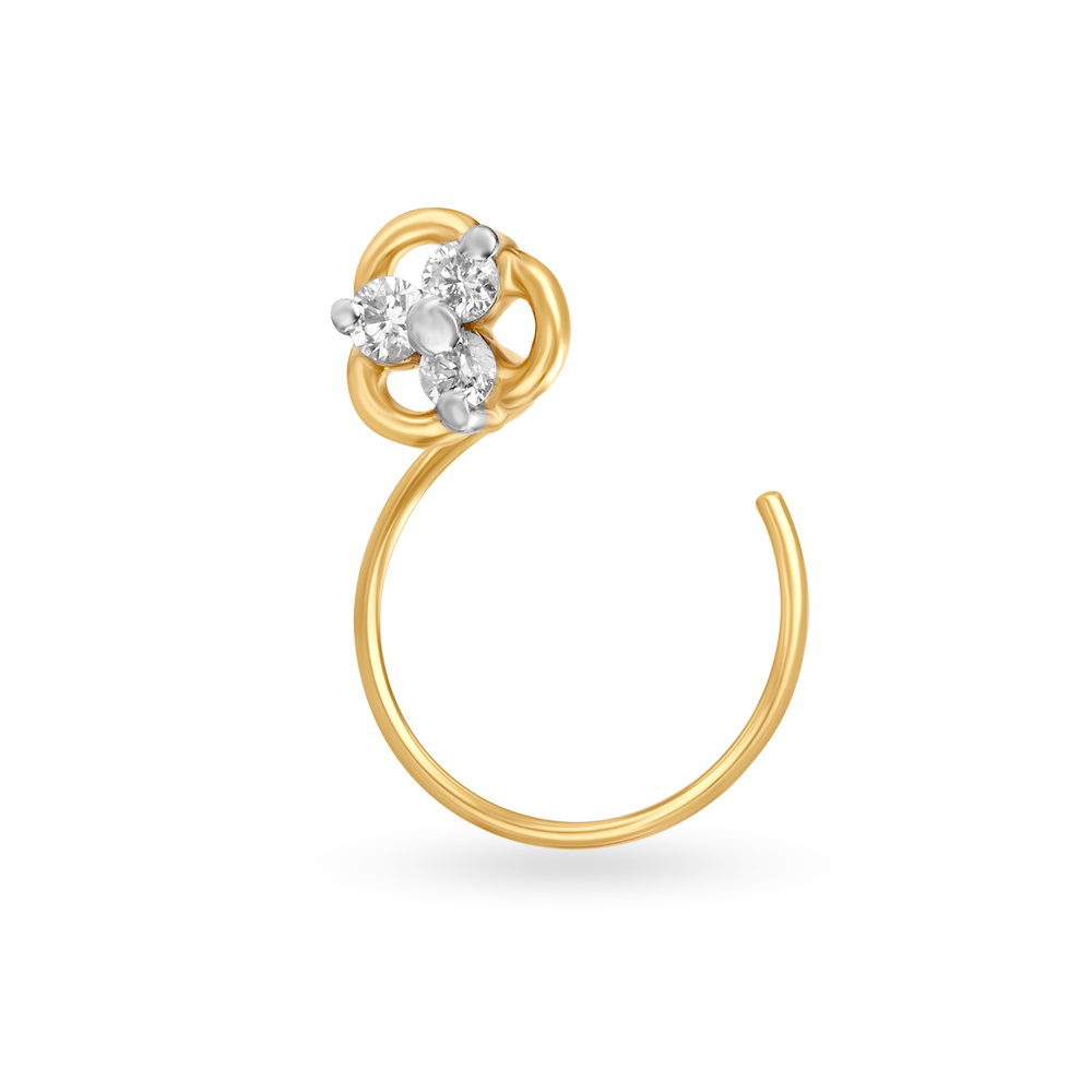 Royal Gold and Diamond Nose Pin