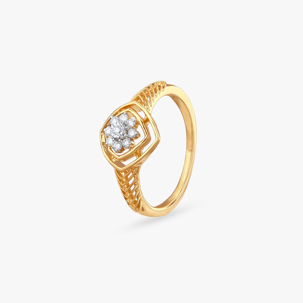 Floral Hexa Diamond Ring