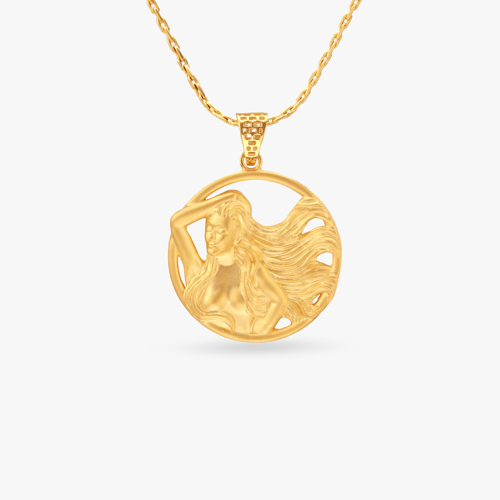Virgo Zodiac Gold Pendant
