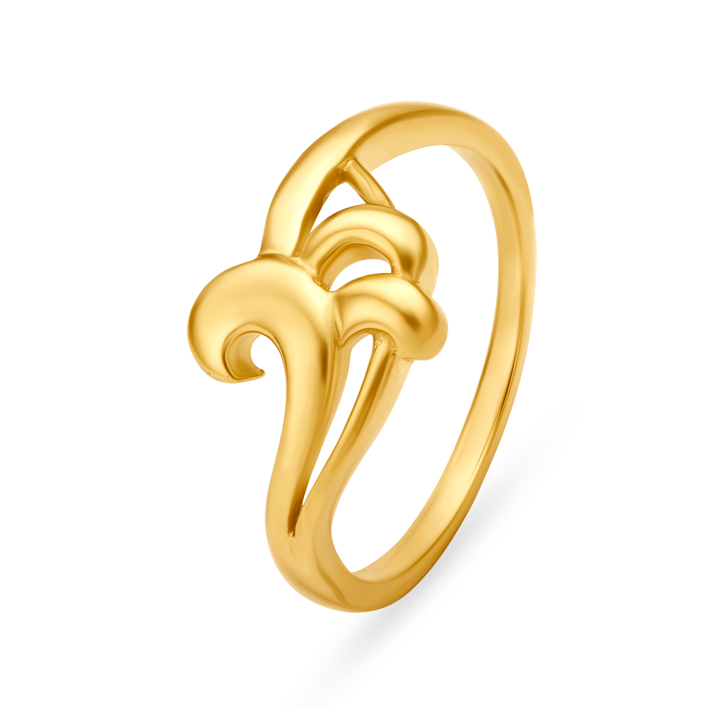 Enchanting 22 Karat Yellow Gold Abstract Motif Ring