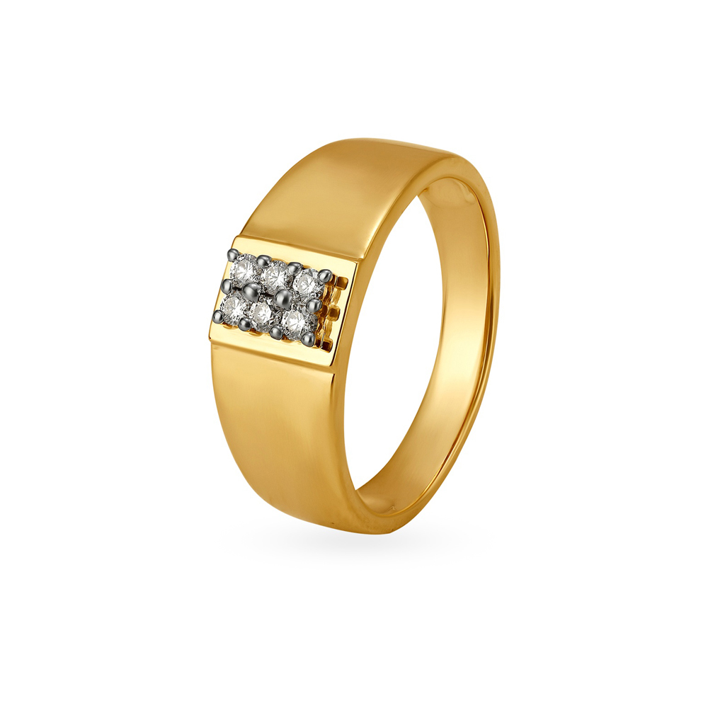 Bold Diamond And 18 Karat Gold Ring for Men