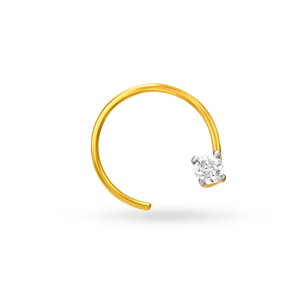 Classic Gold and Diamond Nose Pin