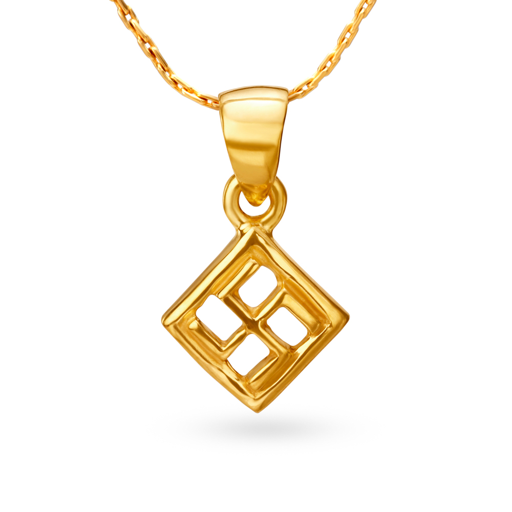 Auspicious 22 Karat Yellow Gold Swastik Pendant