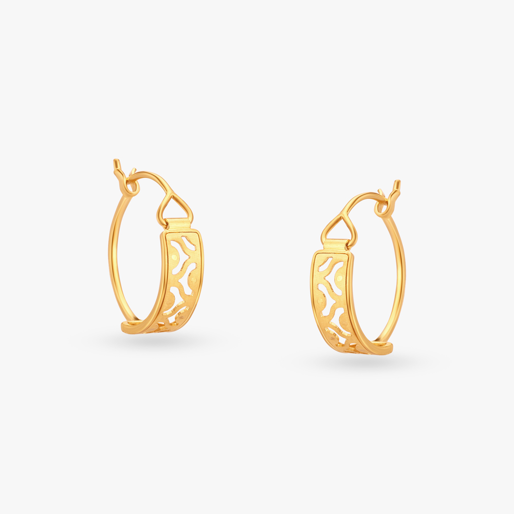 Intricate Gold Hoop Earrings