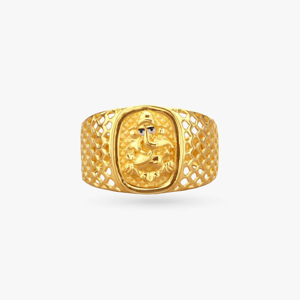 Divine Frame Gold Ring for Men