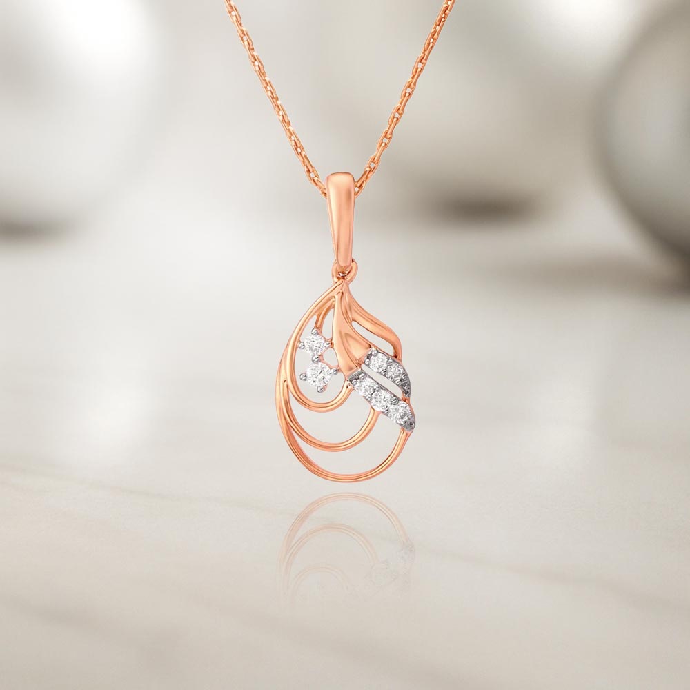 Petal Spiral Diamond Pendant