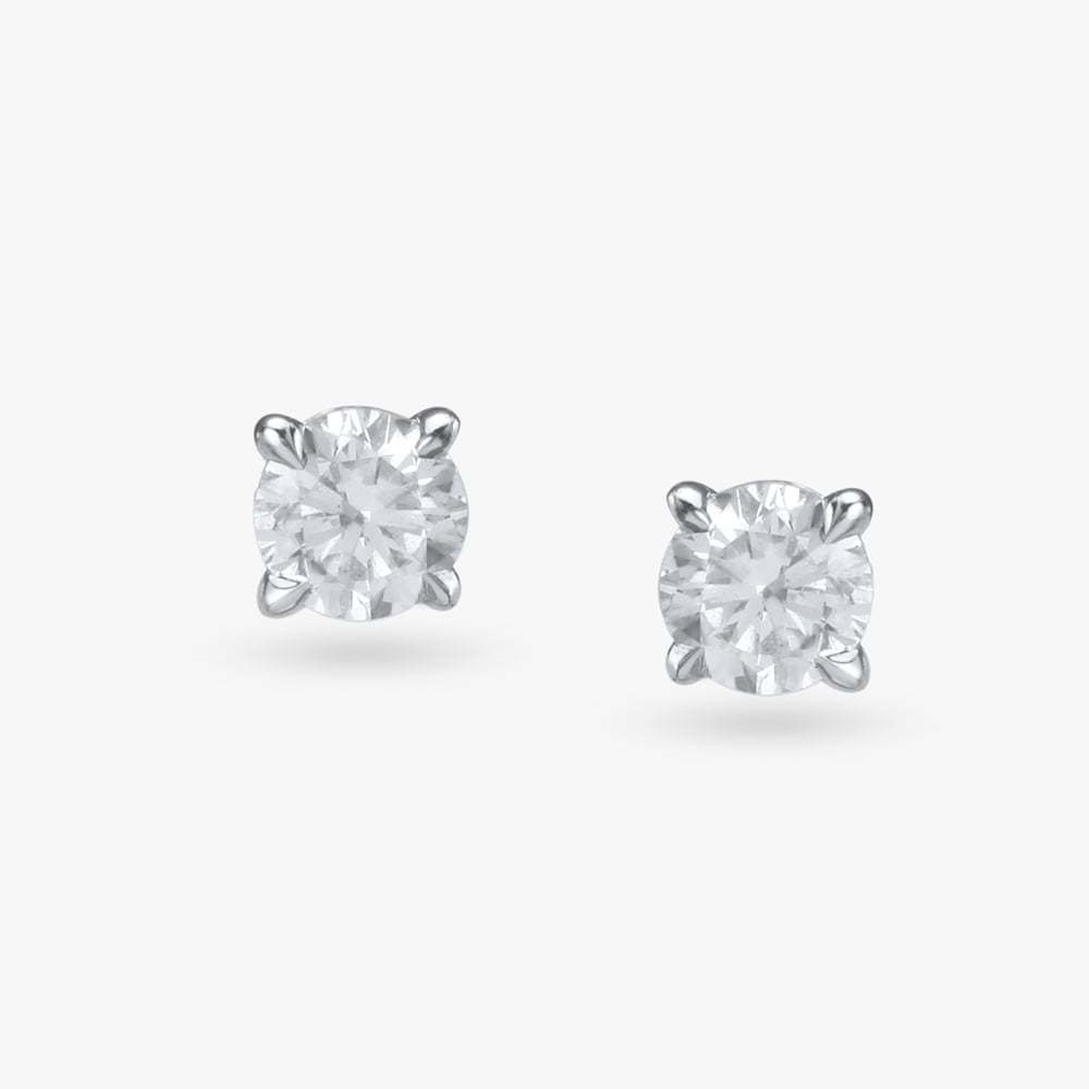 Eternal Glow Diamond Solitaire Stud Earrings