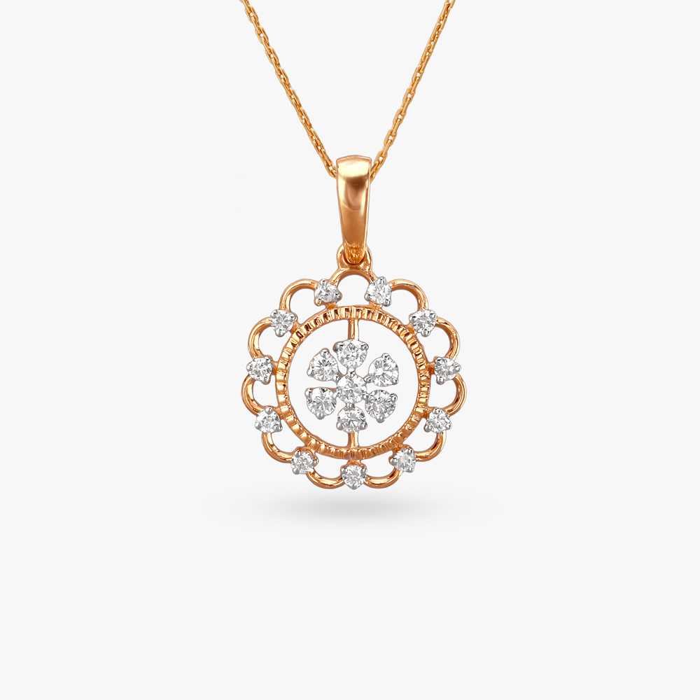 

Radiant Rosette Diamond Pendant